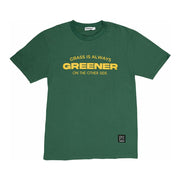 T-SHIRT OUT-FIT VERDE GRASS IS ALWAYS GREENER ON THE OTHER SIDE UNISEX TG.S