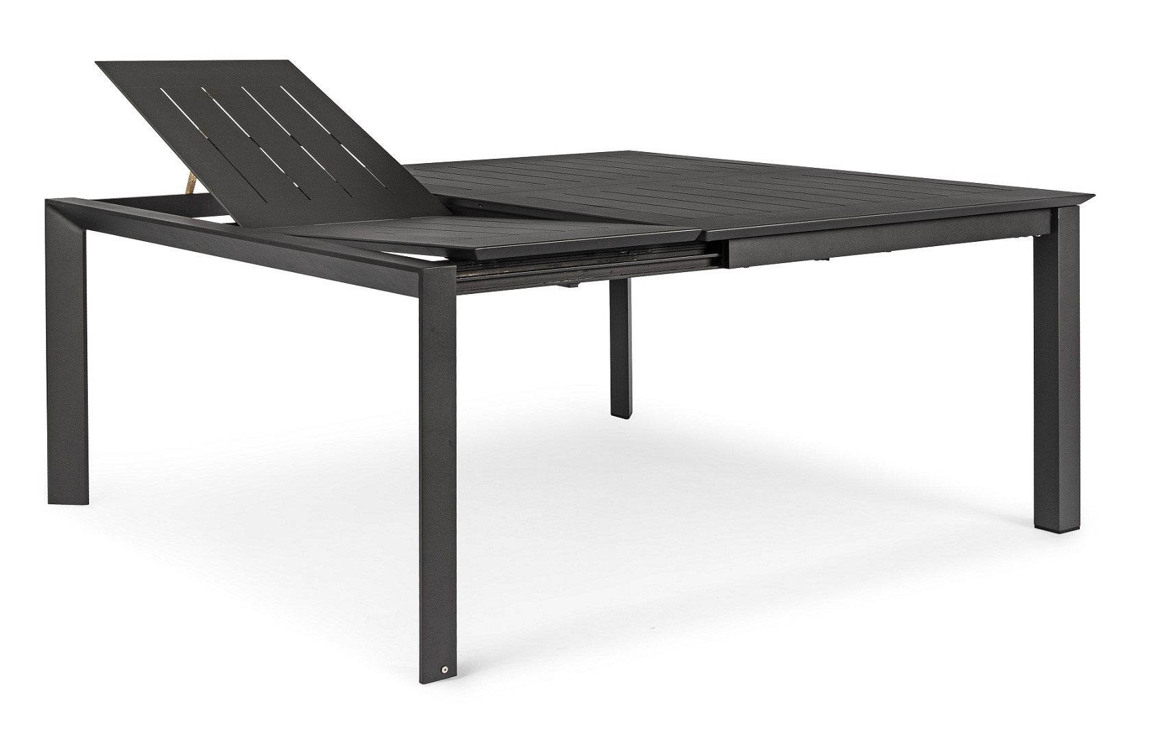 OFFERTA TAVOLO KONNOR ALLUNGABILE 110/160X160CM ANTRACITE +4 POLTRONE DELIA