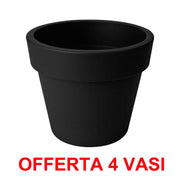 OFFERTA 4 VASO GREEN BASICS TOP PLANTER 23CM LIVING BLACK