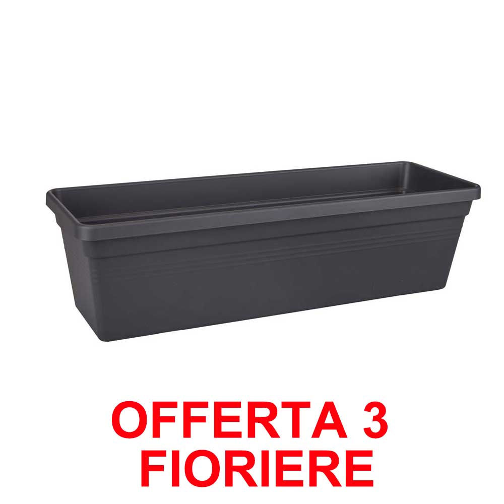 OFFERTA 3 FIORIERA GREEN BASICS TROUGH 40CM LIVING BLACK