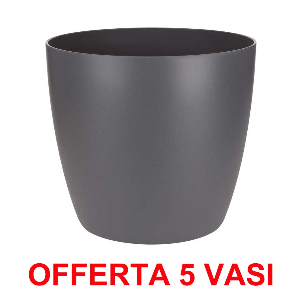 OFFERTA 5 VASO BRUSSELS ROUND MINI 7CM ANTHRACITE