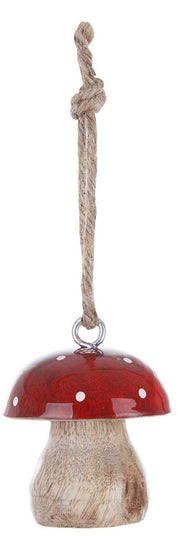 PENDAGLIO FUNGO ROSSO IN LEGNO 6CM