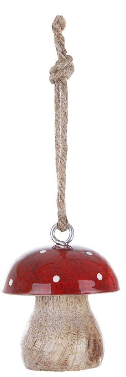PENDAGLIO FUNGO ROSSO IN LEGNO 6CM