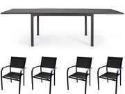 OFFERTA TAVOLO PELAGIUS ALLUNGABILE 135/270X90 ANTRACITE +4 POLTRONE DUCA