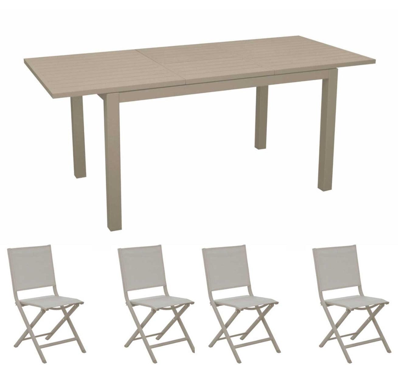 OFFERTA TAVOLO ALLUNGABILE CREMA 110/170X70CM GENES + 4 SEDIA THEMA