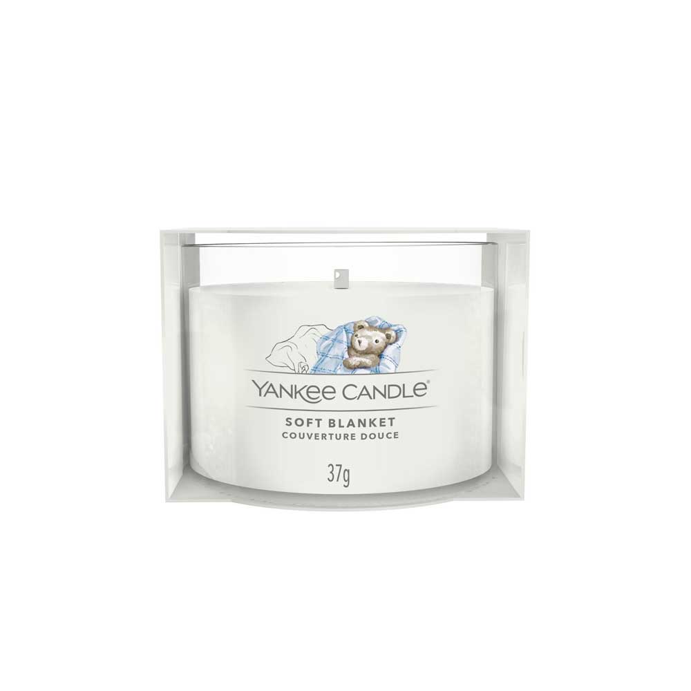 CANDELA PROFUMATA VOTIVE IN VETRO CLEAN SOFT BLANKET