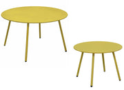 OFFERTA 2 TAVOLI BASSI RIO GIALLO MOSTARDA Ø70CM + Ø50CM