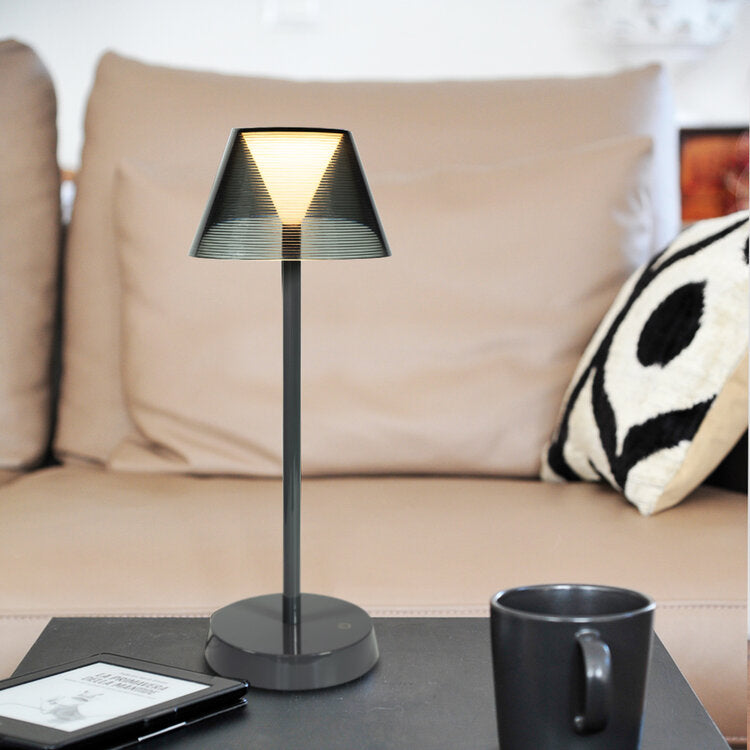 LAMPADA DA TAVOLO PORTATILE RICARICABILE COLOR GRIGIO H34CM