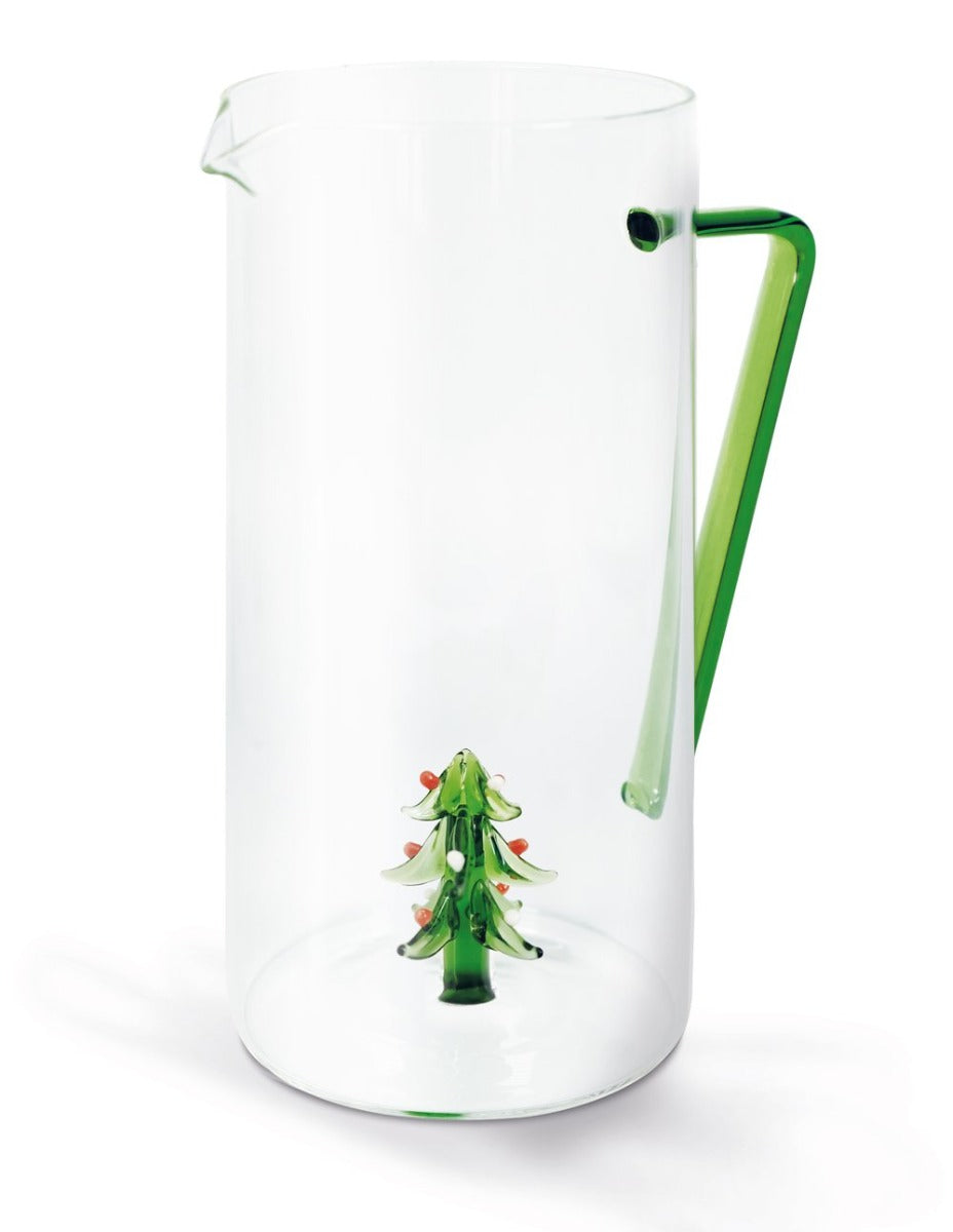 CARAFFA CON ALBERO DI NATALE IN VETRO BOROSILICATO