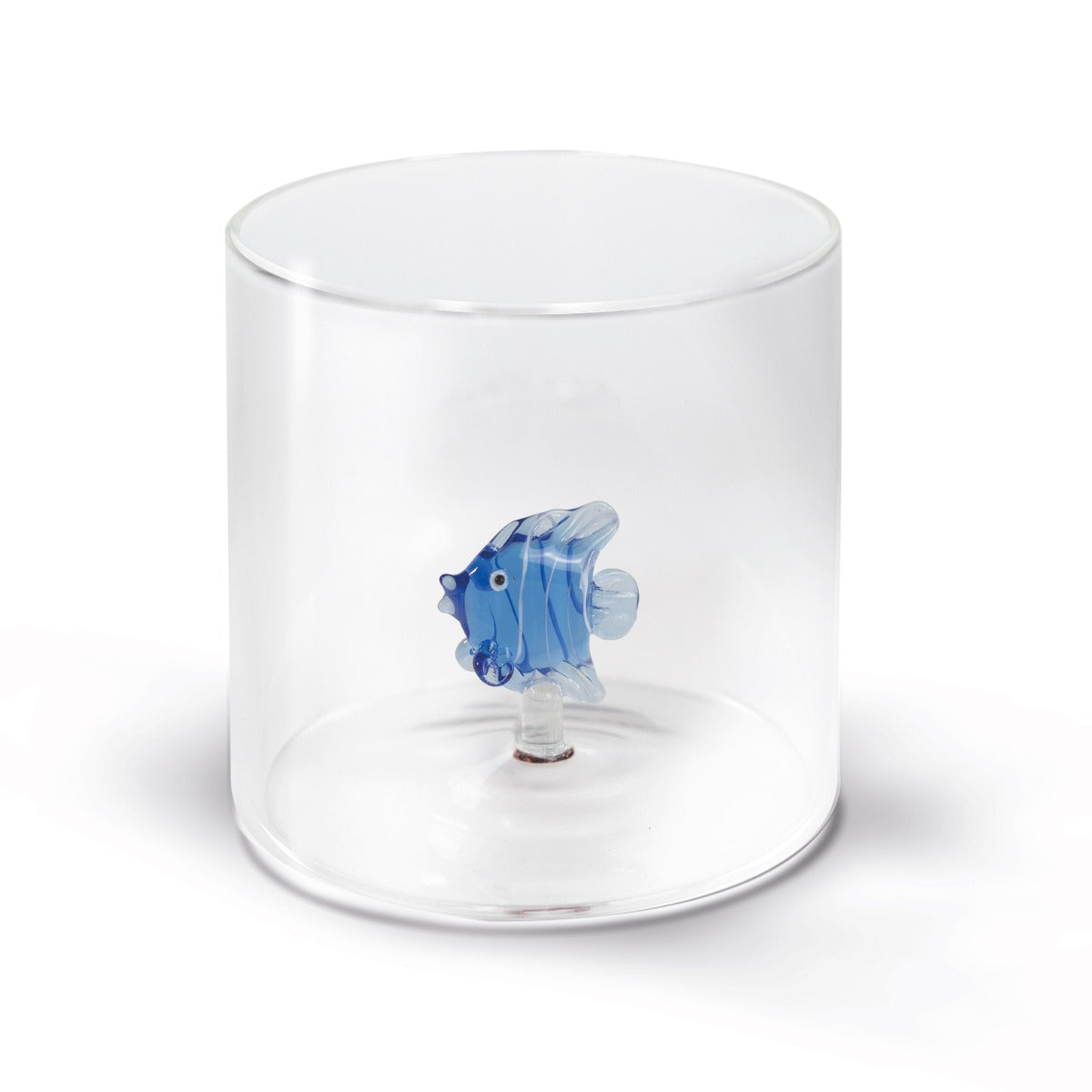 Bicchiere in Vetro Borosilicato con Soggetto Interno D 8cm Pesce Azzurro Wd Lifestyle