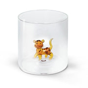 Bicchiere in Vetro Borosilicato con Statuina Tigre 250 ml Trasparente Wd Lifestyle