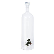 Bottiglia in Vetro Borosilicato con Decoro 3D Gatto 1.2L Trasparente WD Lifestyle