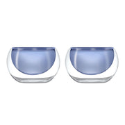 SET 2 CIOTOLE DOPPIA PARETE IN VETRO BOROSILICATO BLU
