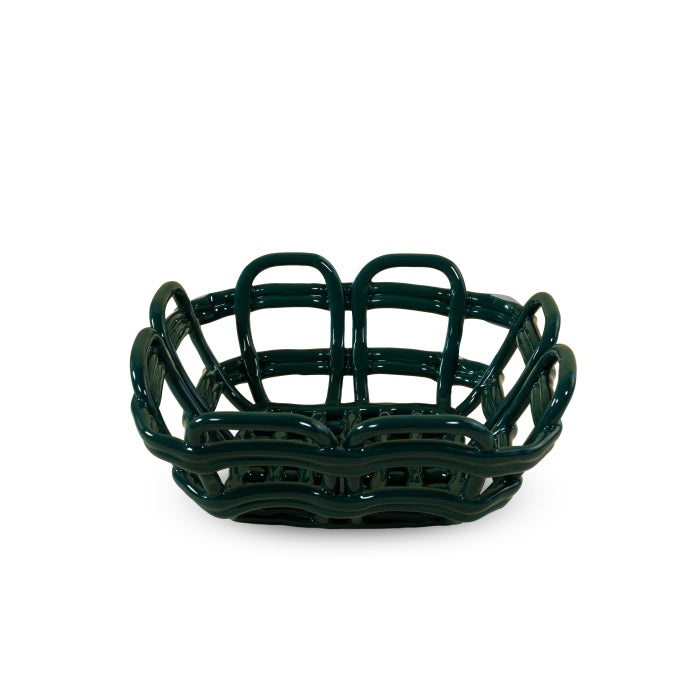 Cestino Centrotavola in Stoneware D 21 cm Verde WD Lifestyle
