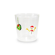 Bicchiere in Vetro Borosilicato con Decorazione Pupazzo di Neve 250 ml Trasparente Wd Lifestyle