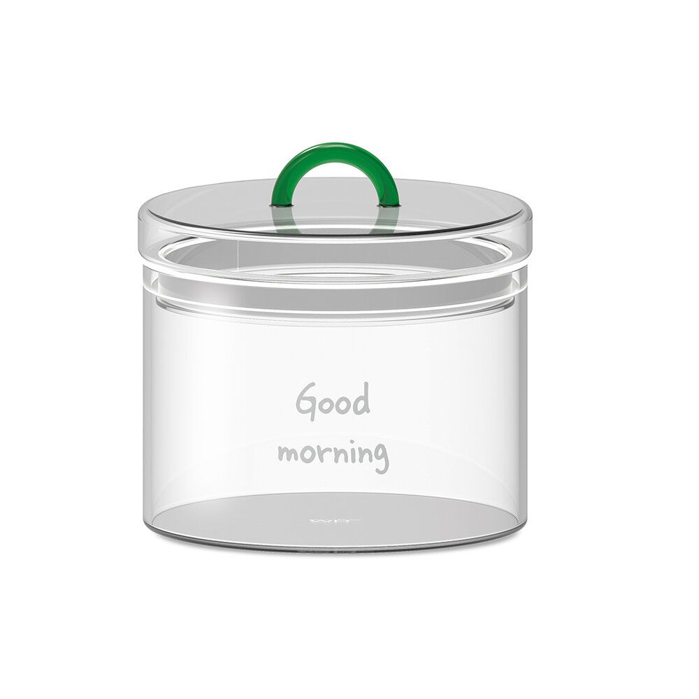 BARATTOLO BISCOTTIERA IN VETRO CON TAPPO 1,4L VERDE
