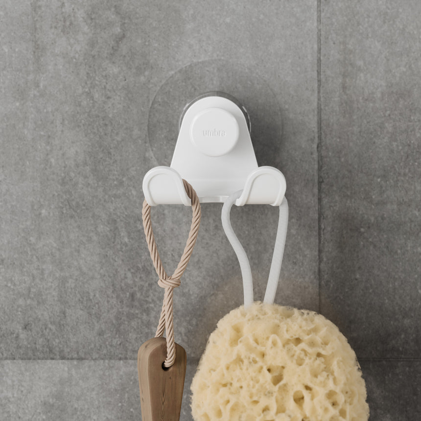 Gancio Doppio Adesivo Flex 8 x 6 x 6 cm Bianco Umbra