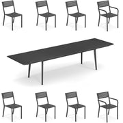 OFFERTA TAVOLO PLUS4 IMPERIAL ALLUNGABILE 220+110X110CM FERRO ANTICO +6 SEDIE SEGNO +2 POLTRONE SEGNO