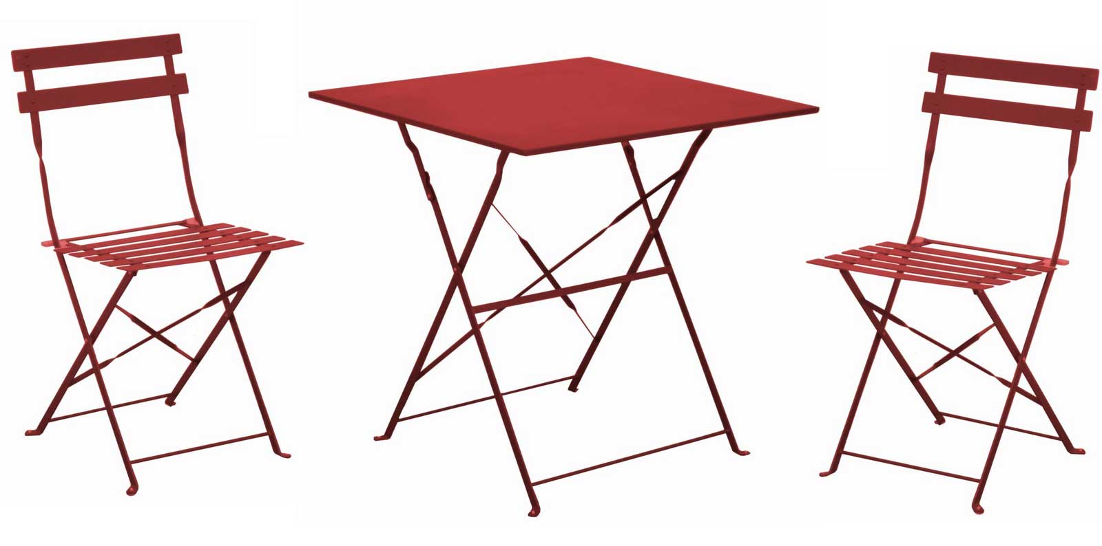 OFFERTA TAVOLO CUBA PIEGHEVOLE 70X70CM ROSSO +2 SEDIE CUBA