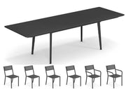 OFFERTA TAVOLO PLUS4 ALLUNGABILE 160+110X90CM  +4 SEDIE SEGNO +2 POLTRONE SEGNO FERRO ANTICO