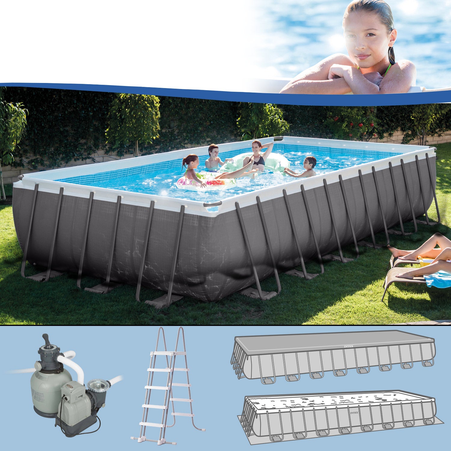 PISCINA ULTRA FRAME CM 732X366X132 + POMPA FILTRO A SABBIA