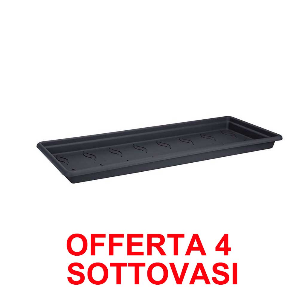 OFFERTA 4 SOTTOVASO GREEN BASICS GARDEN XXL SAUCER 60CM LIVING BLACK