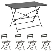 OFFERTA TAVOLO CUBA PIEGHEVOLE 110X70CM GRIGIO + 4 SEDIE CUBA