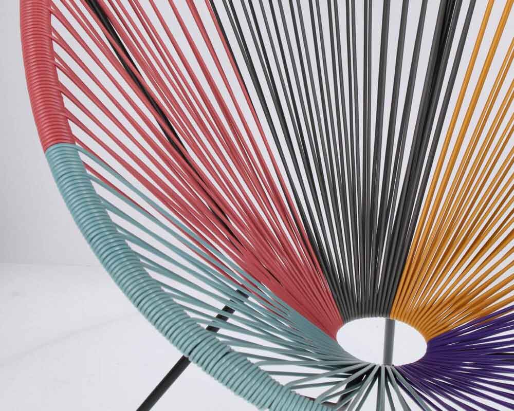 POLTRONA PARKER MULTICOLOR IN ACCIAIO E FIBRA SINTETICA