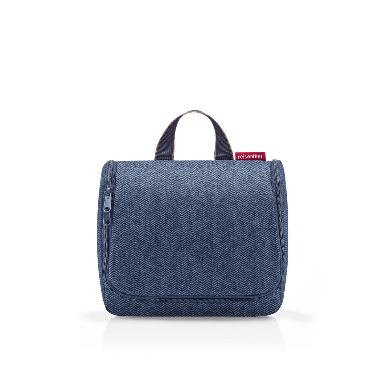 TOILETBAG HERRINGBONE DARK BLUE