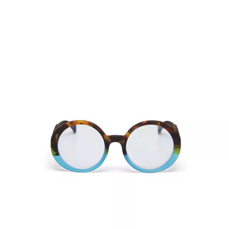 OCCHIALE DA LETTURA MODELLO LAURA COLORE HAVANA E BLU GRAD.+2.00 OKKIA