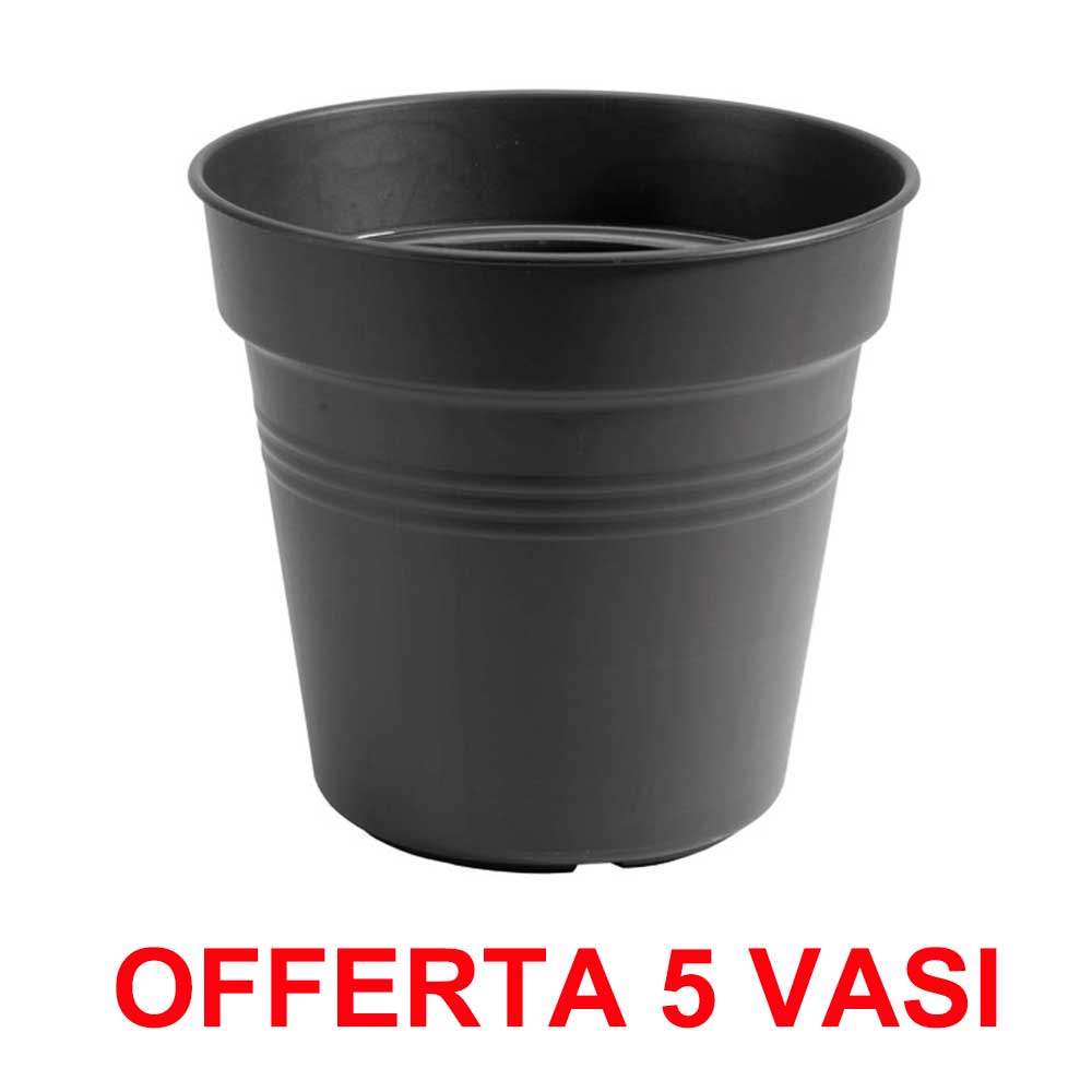 OFFERTA 5 VASO GREEN BASICS GROWPOT 13CM LIVING BLACK