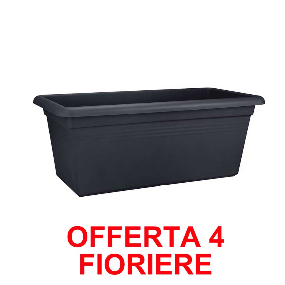 OFFERTA 4 FIORIERA GREEN BASICS GARDEN XXL 60CM LIVING BLACK