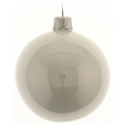 PALLINA DI NATALE IN VETRO BIANCO INVERNO LUCIDO 10CM