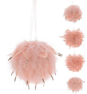 DECORAZIONE PALLA DI PIUME 8CM ASSORTITA